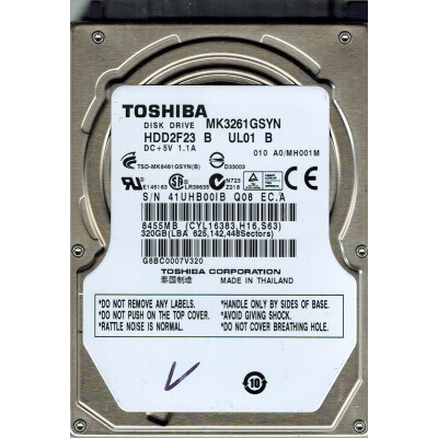 Жесткий диск TOSHIBA MK3261GSYN 2.5" / 320 ГБ / SATA II / 16 МБ / 7200 об/мин