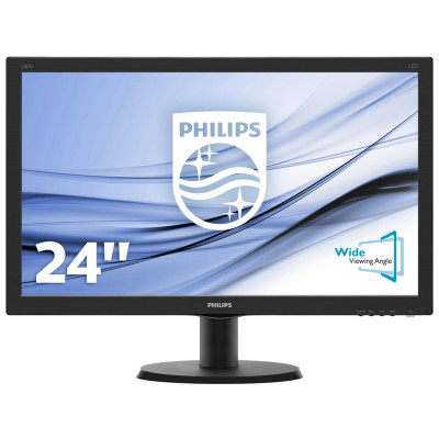 Монитор 24" Philips 240V5QDSB/00 / 1920x1080 FullHD / WLED / IPS / 5 мс / VGA, DVI, HDMI / Класс Б