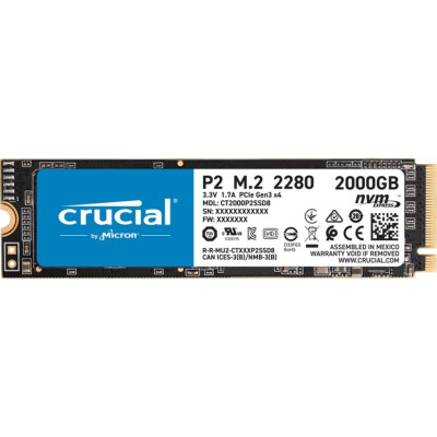 Б/У Накопитель SSD M.2 2280 2TB Micron CT2000P2SSD8 / PCI-E 3.0 (x4)
