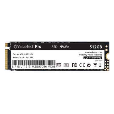 Б/У Накопитель SSD M.2 2280 512GB ValueTech VTP512GSSD4 / 3D TLC NAND / NVMe