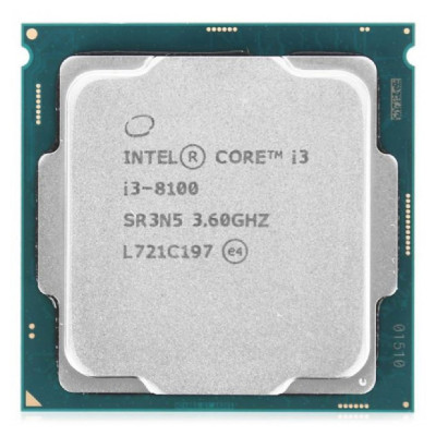 Процессор Intel Core i3-8100 / 6 МБ / 3600 МГц / Socket 1151 / 4 / 4