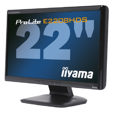 Монітор 22” IIYAMA E2208HDS-B2 / 1920x1080 FullHD / CCFL / TN / 2 мс / VGA, DVI / Клас А