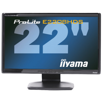 Монітор 22” IIYAMA E2208HDS-B2 / 1920x1080 FullHD / CCFL / TN / 2 мс / VGA, DVI / Клас А