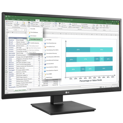 Б/У Монитор 27" LG 27BK550Y-B / 1920x1080 FullHD / WLED / IPS / 5 мс / VGA, DVI, HDMI, DisplayPort, USB Hub, Audio / Класс А /