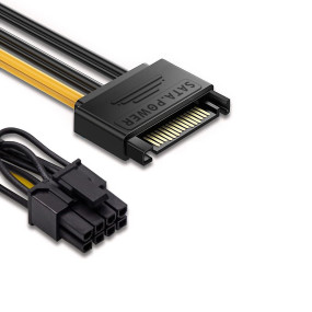 Кабель живлення SATA 15Pin to PCI-E 8Pin(6+2)