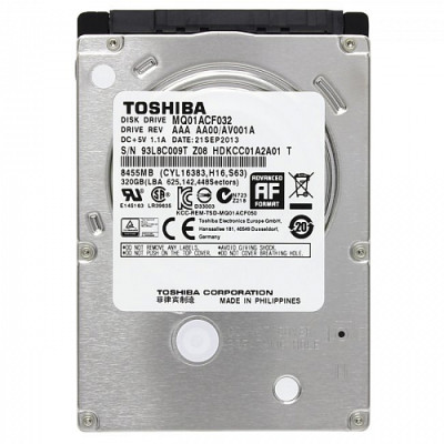 Жесткий диск TOSHIBA MQ01ACF032 2.5" / 320 ГБ / SATA II / 16 МБ / 7200 об/мин