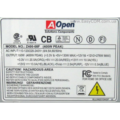 Блок живлення AOPEN 400W Z400-08F 400W 400W
